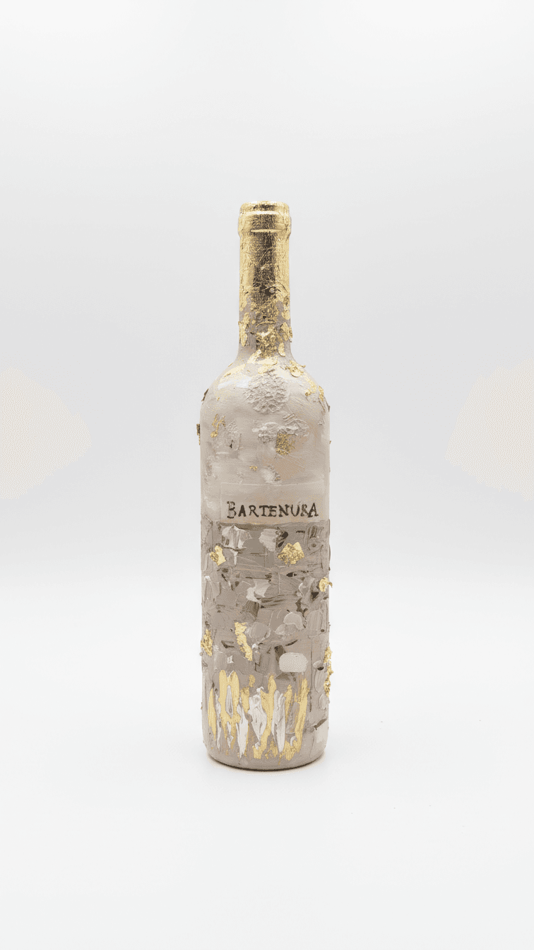 Hand-painted wine bottle — lifestyle