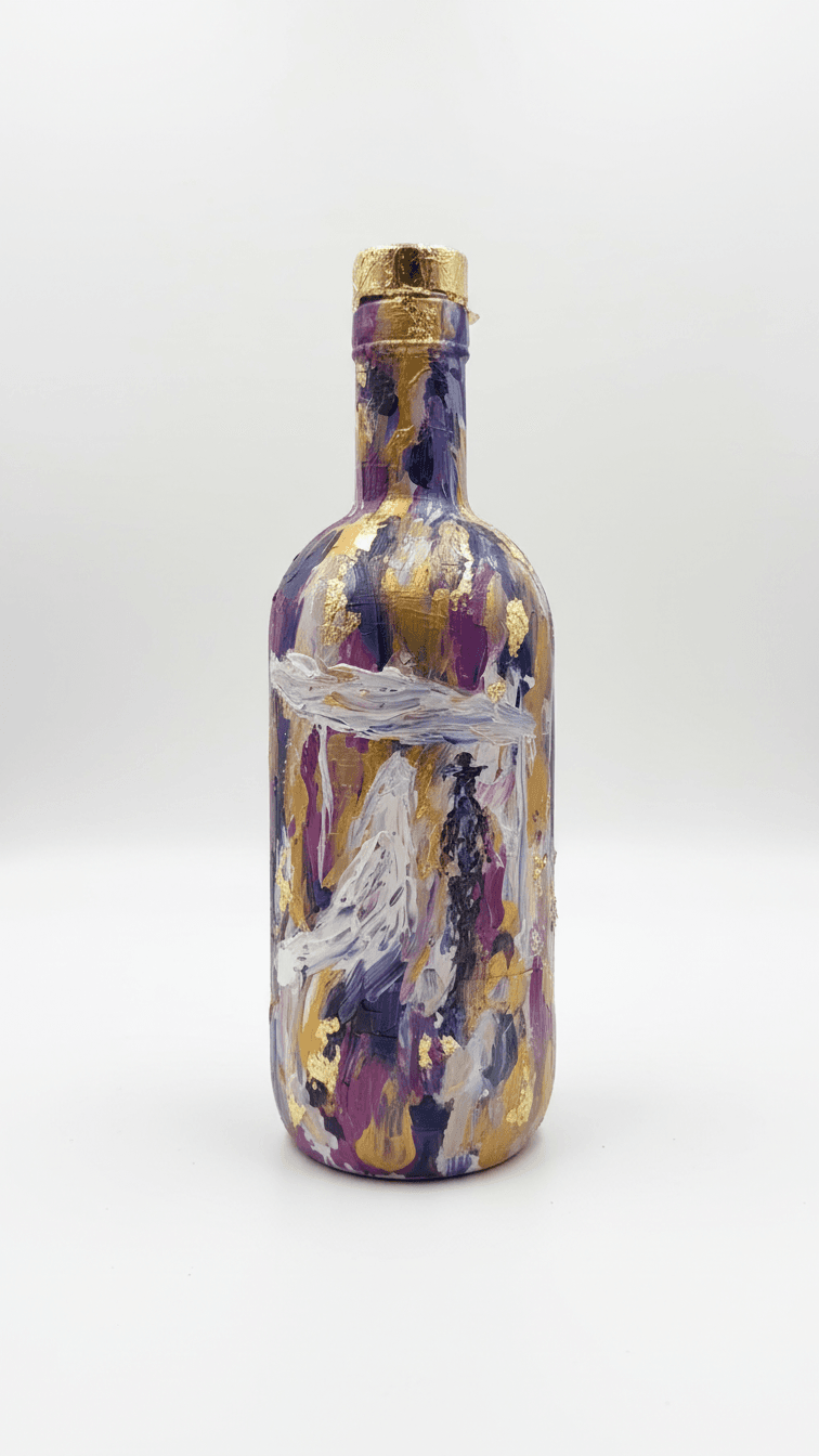 Hand-painted Pomelli whiskey bottle — 4