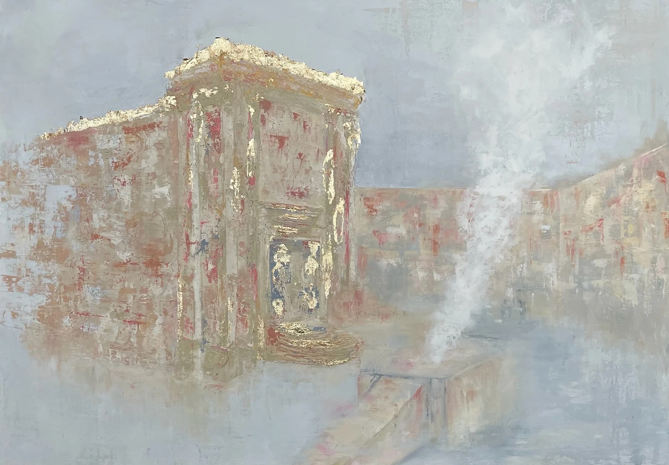 Praying for this Day — Textured Oil Paint on Canvas 70x100 cm by New York artist Avigail Gelber