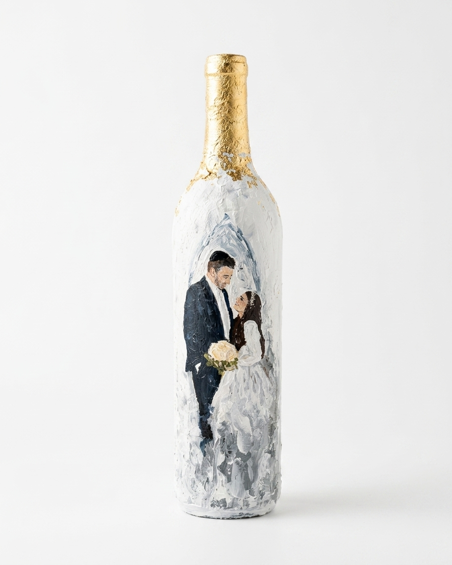 Custom Painted Wine Bottles by Avigail Gelber