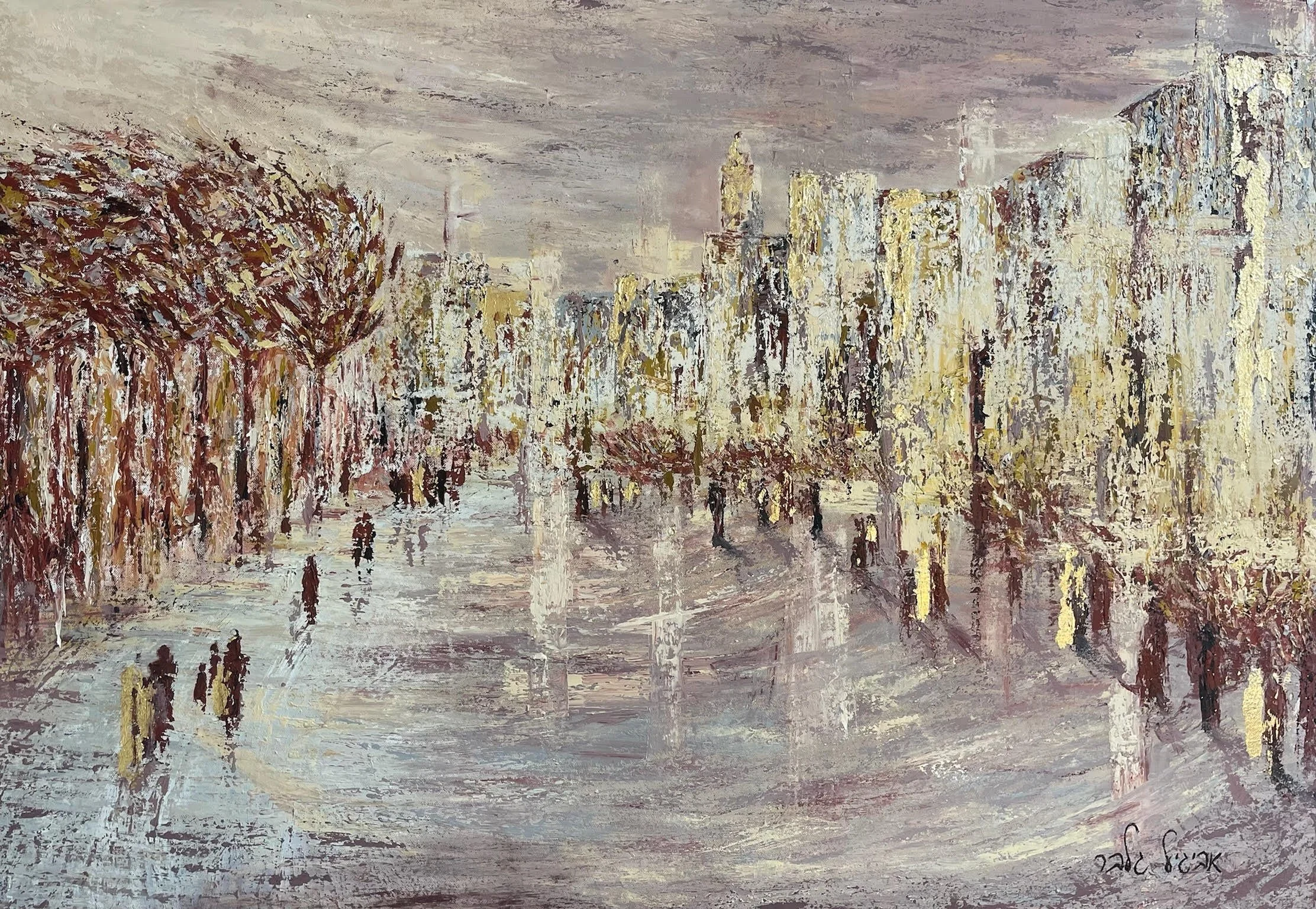 City of Old — textured oil painting on canvas by Avigail Gelber