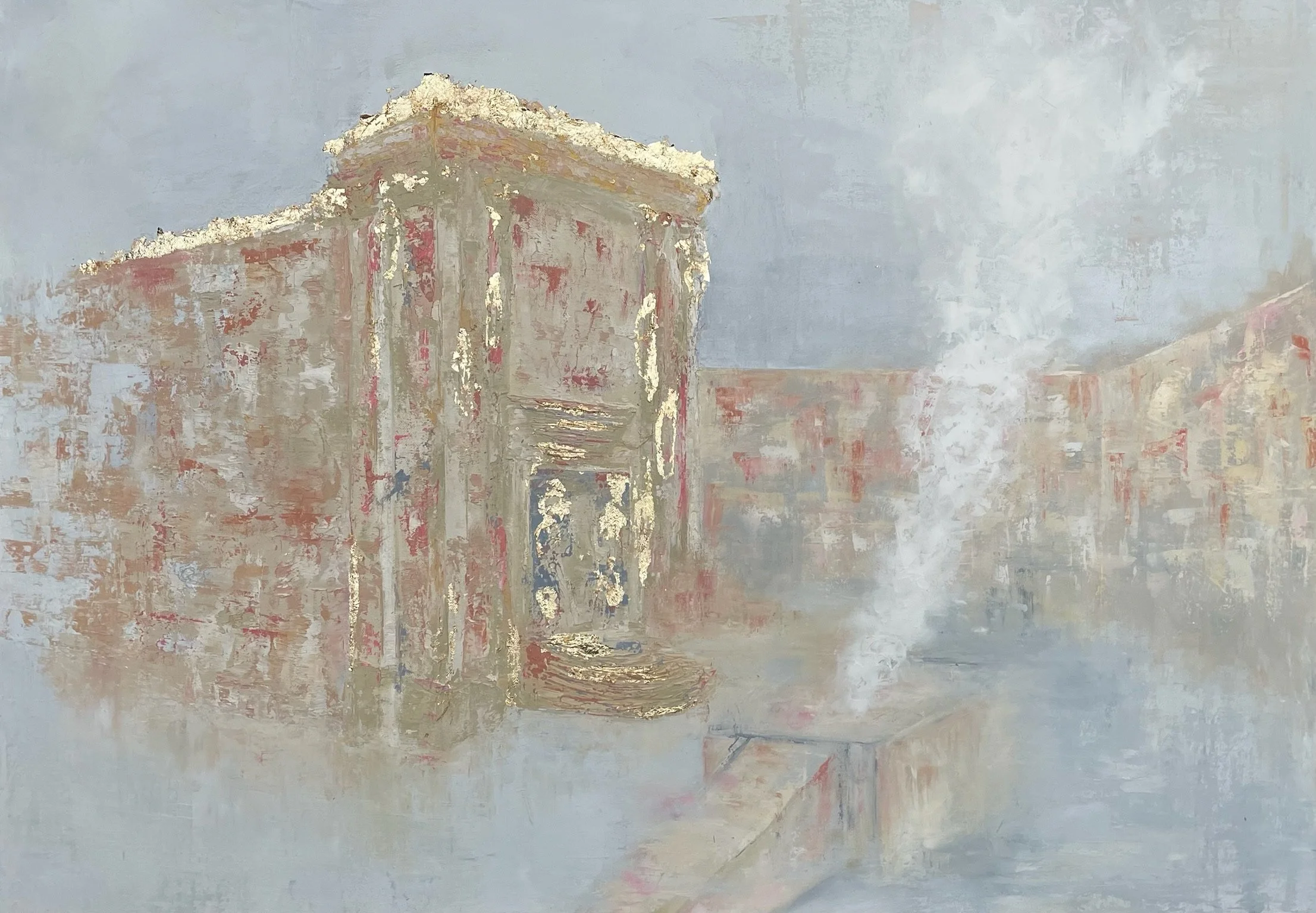 Praying for this Day — textured oil painting on canvas by Avigail Gelber
