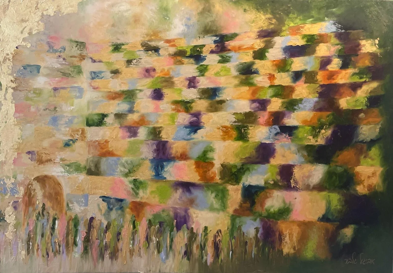 Vibrance of the Kotel — textured oil painting on canvas by Avigail Gelber