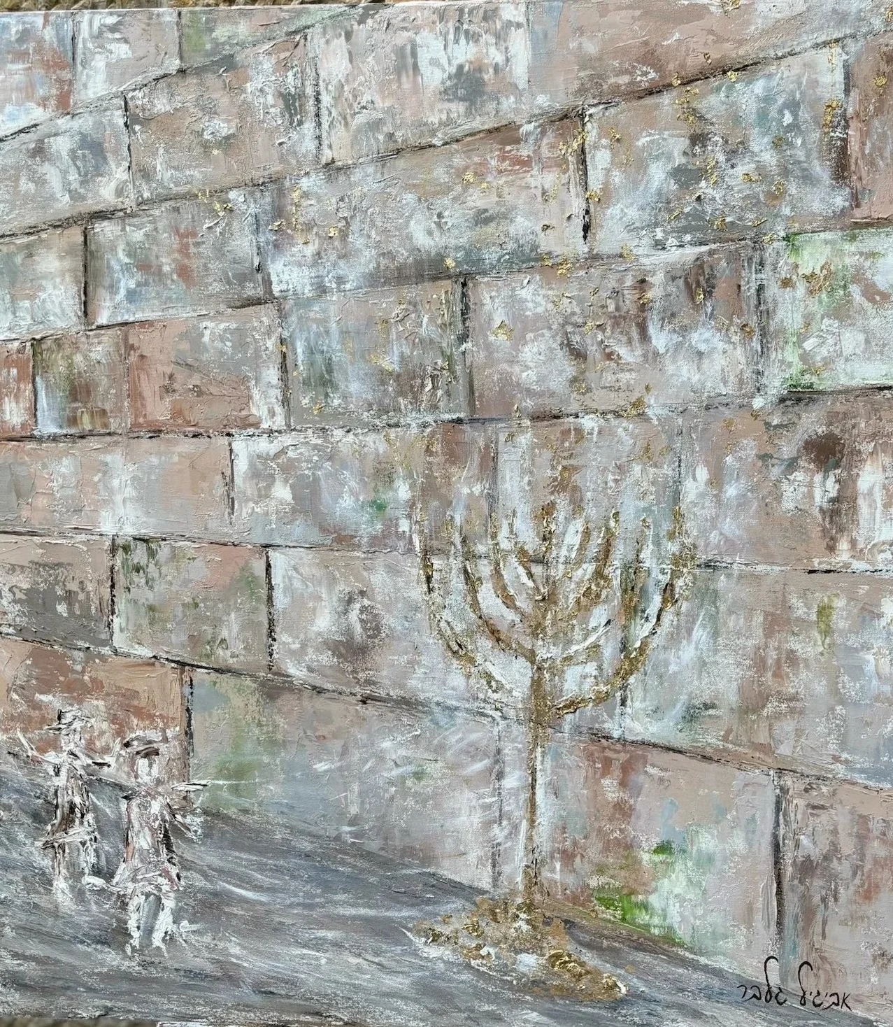 Holy Lights — textured oil painting on canvas by Avigail Gelber