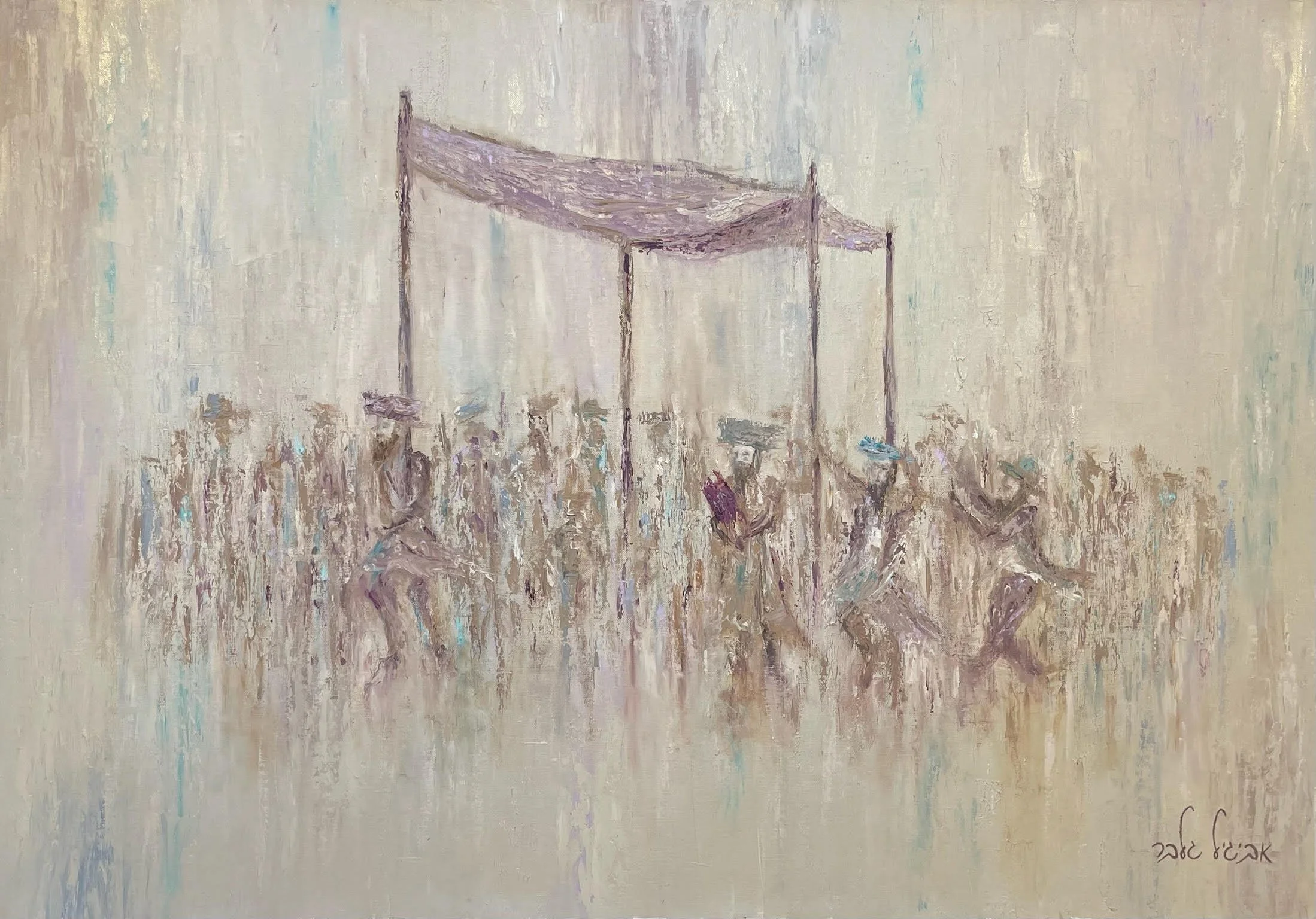 Dancing Jewel — textured oil painting on canvas by Avigail Gelber