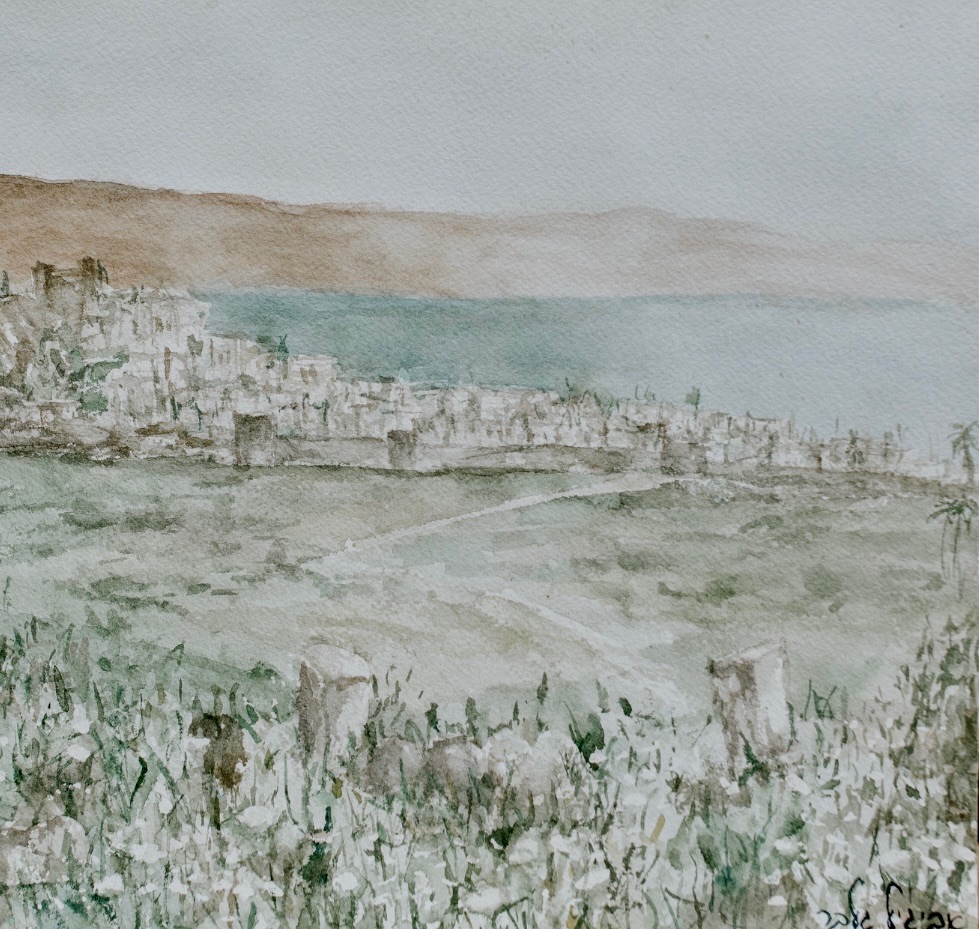 Sea of Galilee — watercolour on paper by Avigail Gelber